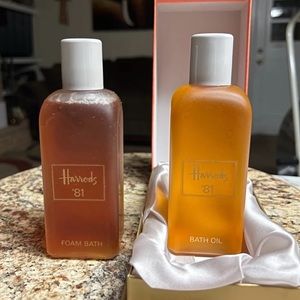 Harrods 81’ • Vintage • 2 Bottles Bath Oil & Foam Bath • 8.0 Fl. Oz. • New